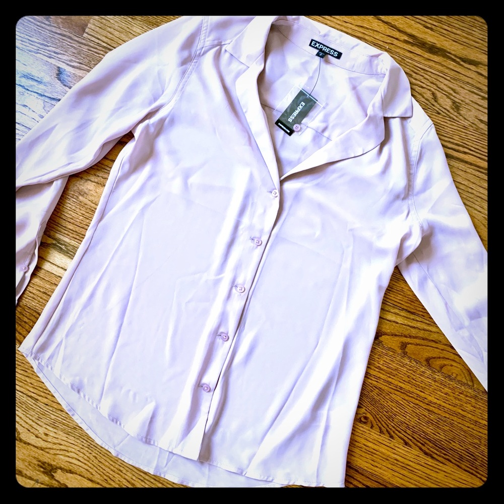 NWT Express Pale Blush Portofino shirt, size small